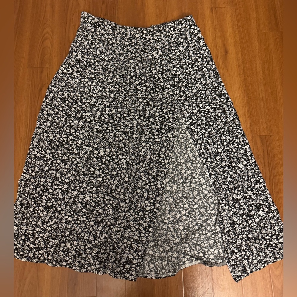 Floral Black and White Women's Skirt